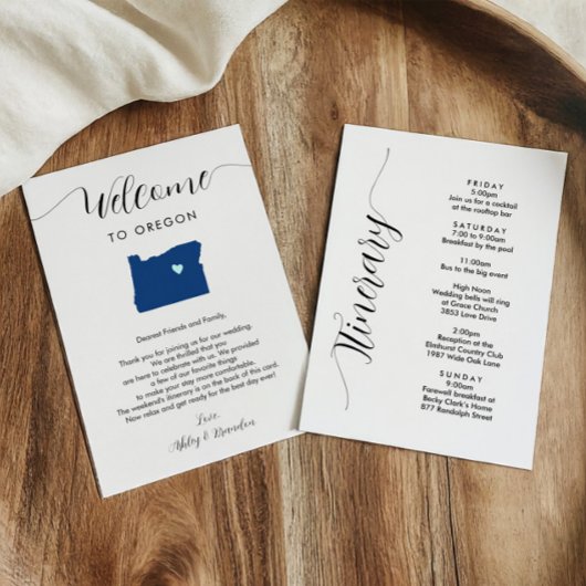 Any Color Oregonの結婚ようこそ旅程