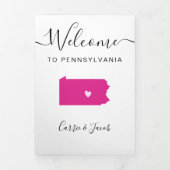 Any Color Pennsylvaniaの結婚ウェルカム旅程 三つ折りプログラム (カバー)