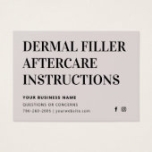 Any Color Pink Dermal Fillerアフターケアアドバイスカード (正面)
