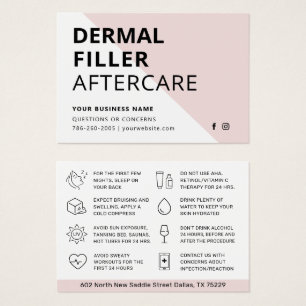 Any Color Pink Dermal Filler Aftercare Card