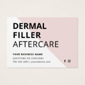 Any Color Pink Dermal Filler Aftercare Card (正面)