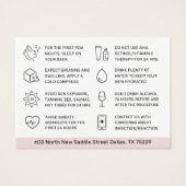 Any Color Pink Dermal Filler Aftercare Card (裏面)