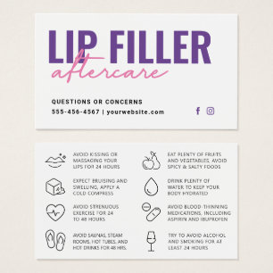 Any Color Purple モダン Lip Fillerアフターケアカード