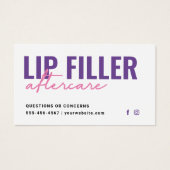 Any Color Purple モダン Lip Fillerアフターケアカード (正面)