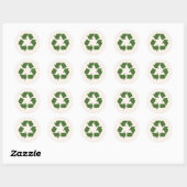 Any Color Recycle Reuse Arrow Eco Friendly Symbol ラウンドシール (シート)