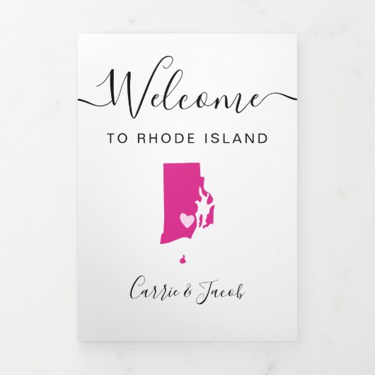 Any Color Rhode Islandの結婚ウェルカム旅程 三つ折りプログラム (カバー)