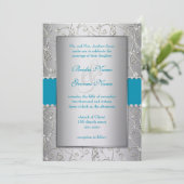 Any Color Silver Swirl 結婚's 招待状 (スタンド正面)