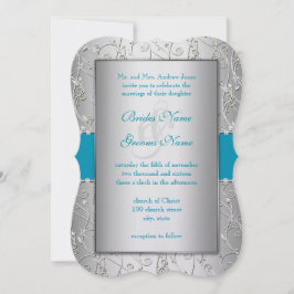 Any Color Silver Swirl 結婚's 招待状