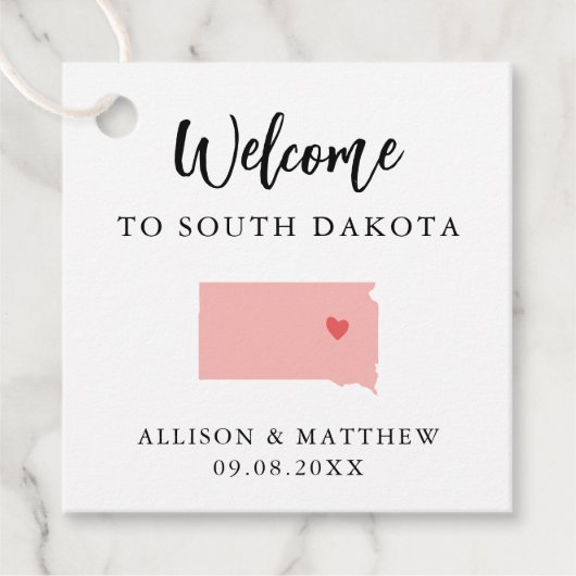 Any Color South Dakota'結婚s Welcomeバッグ フェイバータグ (正面)