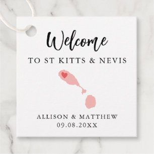 Any Color St. Kitts & Nevisのウェルカム結婚バッグ フェイバータグ