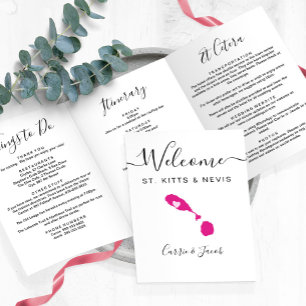 Any Color St. Kitts & Nevisの結婚Welcome Letter 三つ折りプログラム