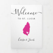 Any Color St. Lucia Mapの歓迎結婚日程 三つ折りプログラム (カバー)