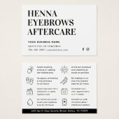 Any Color Tint Henna Brows Aftercare Cardアドバイス (正面&裏面)