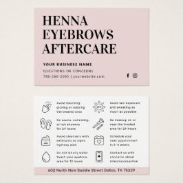 Any Color Tint Henna Brows Aftercare Cardアドバイス