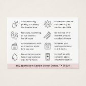 Any Color Tint Henna Brows Aftercare Cardアドバイス (裏面)