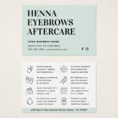 Any Color Tint Henna Brows Aftercare Cardアドバイス (正面&裏面)