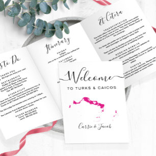 Any Color Turks & Caicosの歓迎結婚日程 三つ折りプログラム