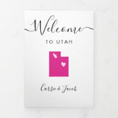 Any Color Utahの結婚ようこそ旅程と手紙 三つ折りプログラム (カバー)