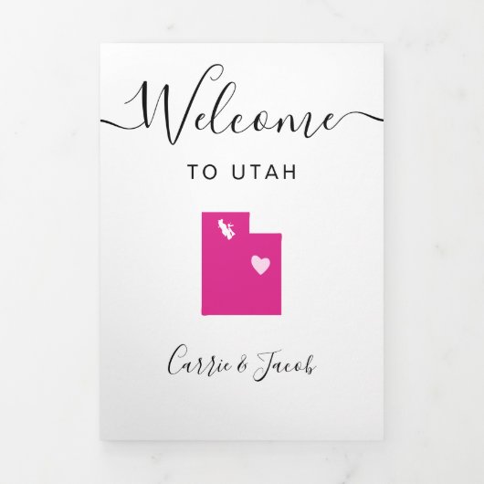 Any Color Utahの結婚ようこそ旅程と手紙 三つ折りプログラム (カバー)