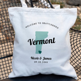Any Color Vermont Mapの結婚Welcomeバッグ トートバッグ
