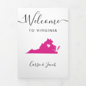 Any Color Virginiaマップの結婚ようこそ旅程 三つ折りプログラム (カバー)