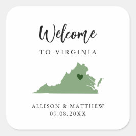 Any Color Virginia結婚's Welcomeバッグ スクエアシール