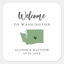Any Color Washington州結婚の歓迎バッグ スクエアシール