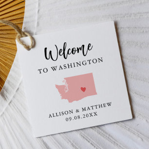 Any Color Washington州結婚の歓迎バッグ フェイバータグ