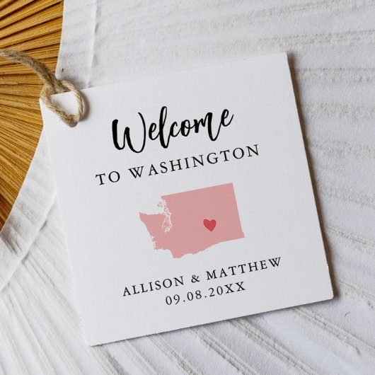 Any Color Washington州結婚の歓迎バッグ フェイバータグ