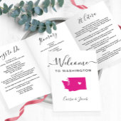 Any Color Washington Mapの結婚ようこそ旅程 三つ折りプログラム