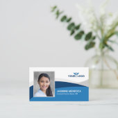 Any Color Wave モダン Photoエレガントロゴテンプレート 名刺 (スタンド正面)