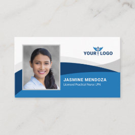 Any Color Wave モダン Photoエレガントロゴテンプレート 名刺