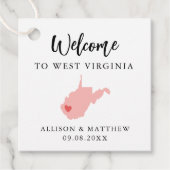 Any Color West Virginia州結婚の歓迎バッグ フェイバータグ (正面)