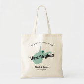 Any Color West Virginia Map結婚's Welcomeバッグ, トートバッグ (正面)