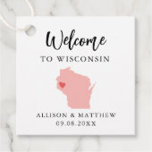 Any Color Wisconsin州結婚の歓迎バッグ フェイバータグ (正面)