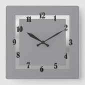 Any Color with Silver Border スクエア壁時計 (正面)