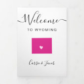 Any Color Wyoming Mapの結婚ようこそ旅程 三つ折りプログラム (カバー)