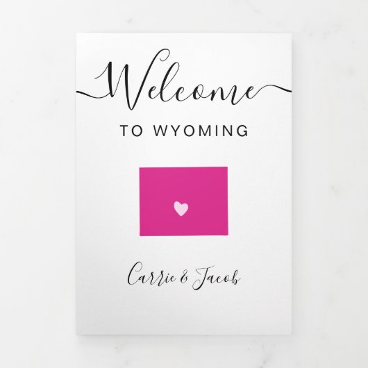 Any Color Wyoming Mapの結婚ようこそ旅程 三つ折りプログラム (カバー)