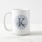 Any Colors Striped Circle Custom Monogram  コーヒーマグカップ (左)