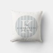 Any Colors Striped Circle Family Monogram クッション (正面)