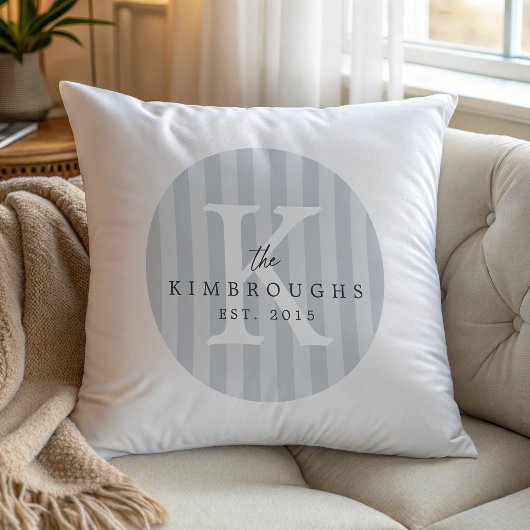Any Colors Striped Circle Family Monogram クッション