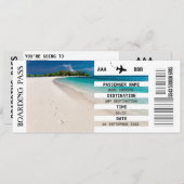 ANY destination boarding pass getaway DIY写真 招待状 (正面/裏面)