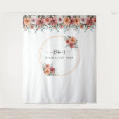 Any Event, ブラッシュ ピーチ ミント フラワーフォトバックドロップ タペストリー (正面)