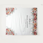 Any Event, ブラッシュ ピーチ ミント フローラル フォト バックドロップ タペストリー (正面(横))