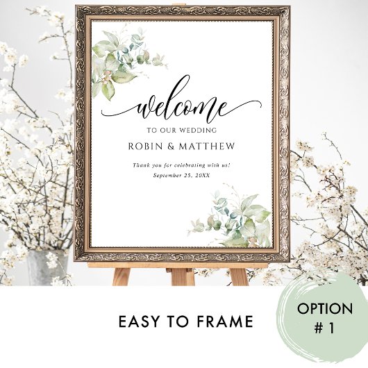 Any Event, Eucalyptus Greenery Welcome Sign ポスター