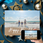 Any Greetingカスタム Color Backer Hanukkah写真 シーズンカード<br><div class="desc">写真カスタマイズと一緒に前の挨拶、名前、メッセージの後ろの挨拶。</div>