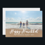 Any Greetingカスタム Color Backer Hanukkah写真 シーズンカード<br><div class="desc">写真カスタマイズと一緒に前の挨拶、名前、メッセージの後ろの挨拶。</div>