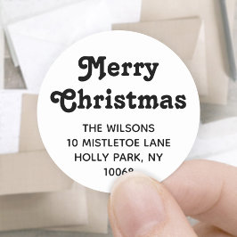 Any Greetingレトロタイポグラフィ差出人住所 ラウンドシール