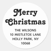 Any Greetingレトロタイポグラフィ差出人住所 ラウンドシール (正面)