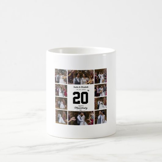 Any Happy Anniversary 10フォトコラージュ コーヒーマグカップ (中央)